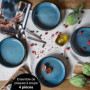 Moritz & Moritz SOLID Lot de 4 assiettes creuses en grès 19 cm – Bol en grès pour soupe, pâtes, salade ou céréales