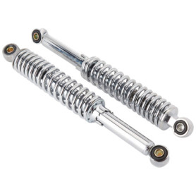 Jeu d'amortisseurs universels chromés 340 mm – Mokick, cyclomoteur