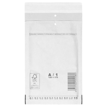 1000 enveloppes bulles 12 x 17,5 cm format A6 blanc