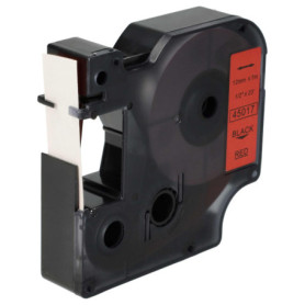 vhbw Ruban compatible avec Dymo Rhino 6000, 5000, 5200, 4200 imprimante d'étiquettes 7m x 12mm Noir sur Rouge