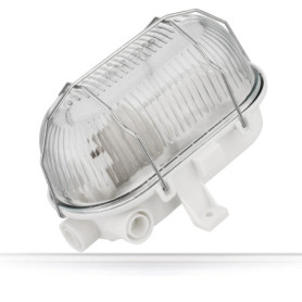 ADAKAT Lampe de cave Bulkhead E27 IP54, couvercle en verre, grille métallique