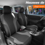 upgrade4cars Housses de Siège de Voiture Avant Universelle Noir Gris | Housse de Sieges Auto Universel pour Conducteur et Passag