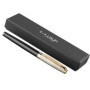 noTrash2003 Stylo à bille de luxe avec capuchon en cuir doré et pièces dorées laquées, écriture noire, élégant stylo