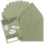 NEUSER PAPER 50x enveloppes carrées vintage en papier kraft vert - durable - 15,5 x 15,5 cm - rabat pointu à collage humide -