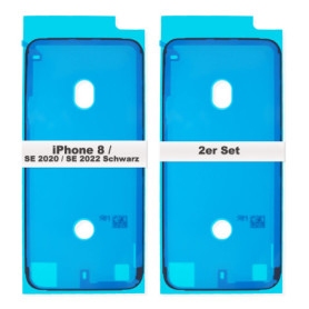 IS-TECK Lot de 2 autocollants de rechange pour iPhone 8 SE 2020 2022 - Pour écran et boîtier - Joint d'étanchéité LCD - Noir