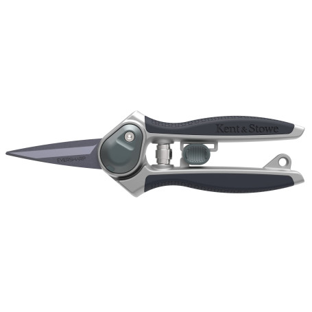 Kent & Stowe Sécateur - Sécateur à fleurs avec lames brevetées Eversharp en acier au carbone - Outil de coupe pour fleurs et her