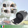 fouraces Adaptateur de remorque de 7 Broches vers 13 Broches - Noir - pour Voiture, remorque, Camion, Caravane, attelage