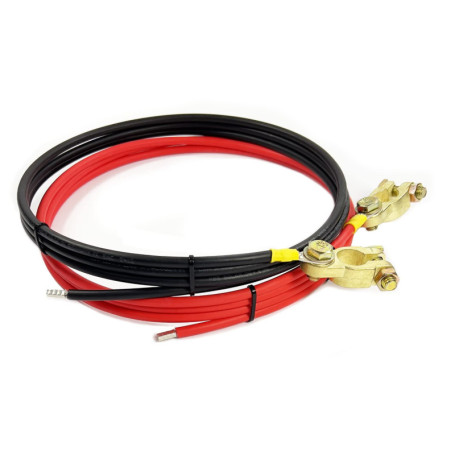1 paire de régulateurs de charge solaire de batterie - 2 m - 6 mm² - En cuivre - Avec bornes de batterie massives - Pour batteri