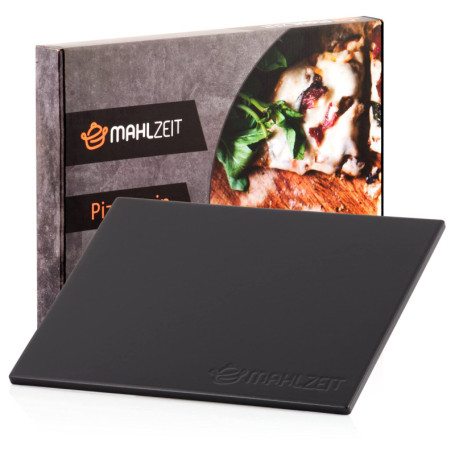 Mahlzeit Pierre à pizza carrée | 38 x 30 cm | Pierre pour pizza et tarte flambée | Pierre en cordiérite pour gril, four et barbe