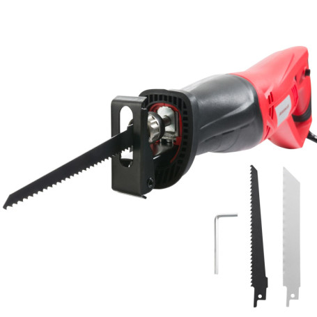 Arebos Scie Sabre Scie a Bois électrique | 750 W | Noir | Rouge | 130 mm | en Bois et en Métal | Patin de Guidage Réglable
