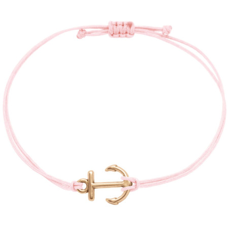 Selfmade Jewelry Bracelet femme or rose ancre macramé fait main taille réglable avec emballage cadeau, Größenverstellbar, Métal