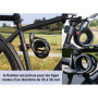 KOHLBURG antivol de 200 cm de long - refermable facilement sans clé - cadenas pour vélo avec fixation - antivol en spirale pour 