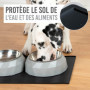 Tapis de Bol KaraLuna en Silicone 60x40cm (Noir, rectangulaire) Tapis gamelle Chien Tapis gamelle Chat Tapis Silicone Animaux Ta