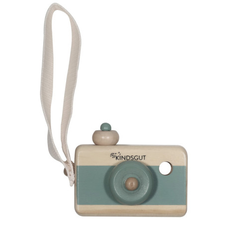 Kindsgut Appareil Photo en Bois, Appareil Photo en Bois pour Les Petits Enfants, Beau Cadeau aux Couleurs subtiles, Aquamarine