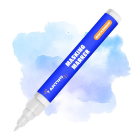 7 Artists Marqueur Aquarelle avec Gomme de Masquage 1-2 mm – Masking Pen avec Fluide de Masquage Aquarelle | Gomme Liquide pour 