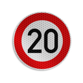 Petit autocollant de signalisation routière – Mini panneau de signalisation – Diamètre 10 cm – Réfléchissant – Divers autocollan