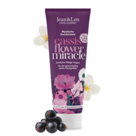 Jean & Len Crème de douche mystique Cassis & Fleur blanche, nettoie la peau en douceur, pour les peaux sèches, parfum de cassis 