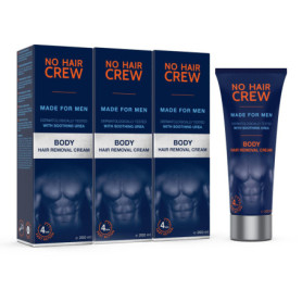 NO HAIR CREW - 3 x Crème dépilatoire pour le corps. Pour hommes (Set de 3 x 200 ml)