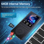 Lecteur MP3 64 Go, MP3 Bluetooth 5.3 avec Haut-Parleurs, Lecteur Musique, Enregistreur Vocal, Radio FM, Chaîne Hi-FI, Écouteurs,