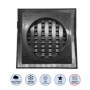 H&C VENT Grille Aeration 150x150mm Ø 100mm Noir avec Curseur Moustiquaire │ Evacuation Caches Tuyau Ventilateur │ d'Extraction V