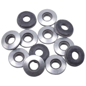 SKIR'CO Lot de 150 rondelles M12 plaquées zinc avec caoutchouc EPDM, rondelles d'étanchéité collées, rondelles rondes en métal (