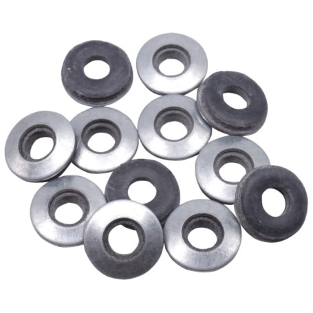 SKIR'CO Lot de 150 rondelles M12 plaquées zinc avec caoutchouc EPDM, rondelles d'étanchéité collées, rondelles rondes en métal (