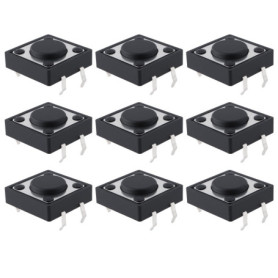 Lot de mini-boutons poussoirs tactiles 12 x 12 x 4,3 mm pour produits électroniques domotiques