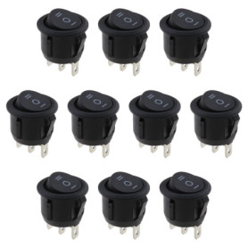 YINETTECH 10pcs Iterrupteur à Bascule SPDT AC 10A/125V 6A/250V 3 Broches 3 Positions on/Off/on Snap-in Voiture Interrupteur à Ba