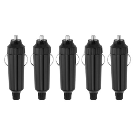 YINETTECH Lot de 5 prises allume-cigare robustes de 20 A 12 V pour câbles jusqu'à 16 AWG de travail -25 à +85 ºC Noir (soudure u