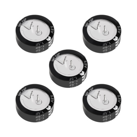 VGOL 5pcs Super Condensateur 5.5V 1.5F Condensateur Bouton de Type C Haute Énergie Faible Résistance pour Jouets Électroniques G
