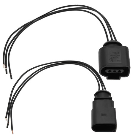 VGOL Lot de 2 connecteurs de capteur de niveau d'huile à 3 broches (mâle et femelle) compatibles avec Audi 1J0973703 8K0973703 3
