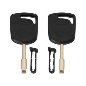 VGOL Lot de 2 Clés de Transpondeur FO21 Noires pour Clé de Voiture Lame de Clé de Voiture Compatible avec Ford Escort Fiesta Mon