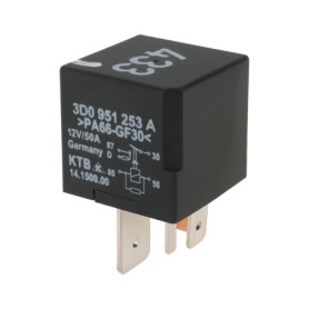 VGOL 1 Pièce de Rechange de Relais de Voiture à 5 Broches 3D0951253A 12 V 50 A Commutateur de Relais Automobile Compatible avec 