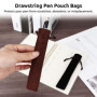Iegefirm 100 Pièces de Pochettes à Stylos en Velours avec Cordon de Serrage, Porte-Stylos, à Crayons Simples 1,4 X 6,9 Pouces