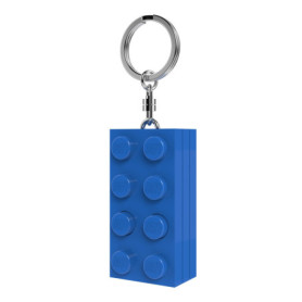 Lego Porte-clés Brick 2 x 4 avec lampe de poche LED – Environ 7,6 cm de grand bloc de construction bleu (KE234HB) – Cadeau pour 