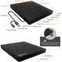 Qumox Graveur DVD CD Externe, Lecteur CD DVD Externe, USB 3.0 Avec 4 Ports USB Et 2 Lecteurs De Cartes TF/SD, Unité CD/DVD Exter