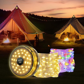 Mcbazel Guirlande Lumineuse de Camping, Lampe de Camping Extérieure Rechargeable Rétractable de 12M, Lumières LED Ambiance de Ca