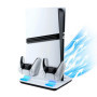Wigearss PS5/PS5 Slim/PS5 Pro Ventilateur Station de Refroidissement, Support de Charge Vertical avec Chargeur Double pour Manet