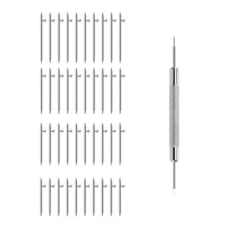 eMagTech Lot de 40 barrettes à ressort à dégagement rapide en acier inoxydable 316L avec outil de retrait 18 mm, 20 mm, 22 mm, 2
