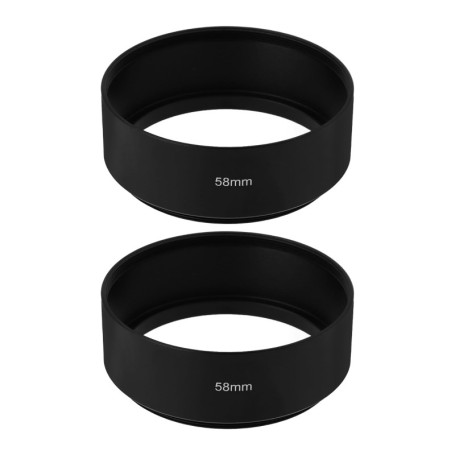 ECSiNG 2 Pièces Pare-Soleil pour Objectif d'appareil Photo Compatible avec Objectifs avec Filetage 58mm Pare-Soleil à Visser 64x