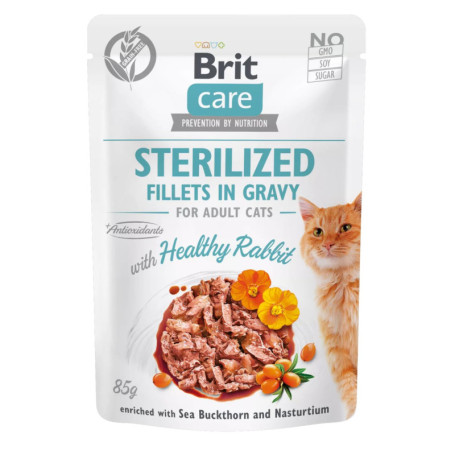 Aliments humides pour Chats VAFO PRAHA s.r.o. Brit Care COT SASZ.85G FG stérilisé Le lapin/24