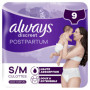 Always Discreet Postpartum Culottes Jetables, Très Absorbante et Confortable, Taille M, 9 Culottes