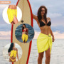 PYSEOSISE Wrap de Plage, 2 Pièces Mousseline Bikini Cover Up, Sheer Wrap de Sarong Couverture Bikini Jupes Wrap Élégante Courte 