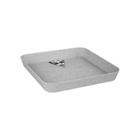 Elho Loft Urban Soucoupe Carrée 22 - Soucoupe pour Extérieur - Ø 22.0 x H 3.1 cm - Gris/Living Ciment