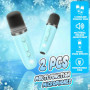 GirliGlee Micro Karaoke Enfant,Enceinte Bluetooth Enfant avec 2 Micros sans Fil,Micro Fille Reine des Neiges pour Chante, Idée C