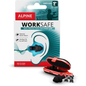 Alpine WorkSafe Bouchons d'oreille- Protection auditive pour bricolage & travail - Bouchons d'oreille de travail - Cordon de séc
