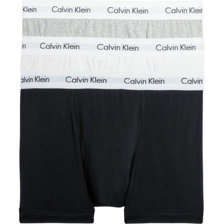 Calvin Klein Trunk 3pk Homme Trunk, Multicolore (Black/White/Grey Heather), XS