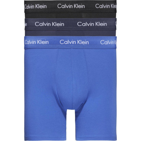 Calvin Klein Boxer Homme Lot De 3 Coton Stretch, Multicolore (Black/Blueshadow/Cobaltwater Dtm Wb), L