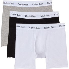 Calvin Klein Homme Lot de 3 Boxers en Coton Extensible - Blanc/Gris/Noir - Taille XL