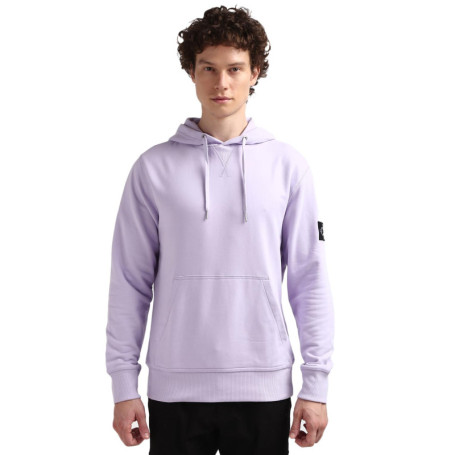 Calvin Klein Jeans Homme Sweat à Capuche Badge avec Capuche, Violet (Pastel Lilac), XXS
